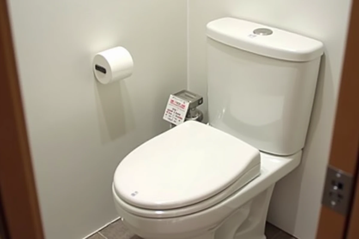 Toilette japonaise high-tech Washlet dans un hôtel au Japon avec panneau de commande bidet et instructions bilingues